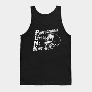 PUNK Professional Uncle No Kids Funny Skull Punk Rocker Tank Top